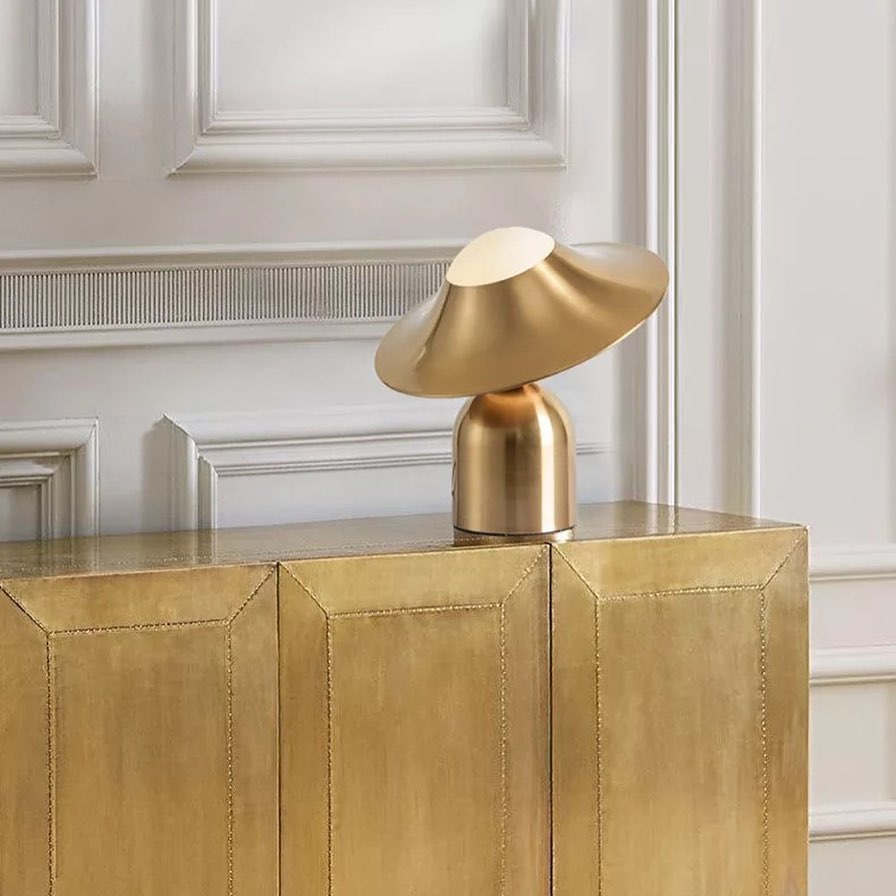 Modern Brass Table Lamp with Sculptural Design