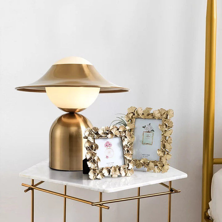 Modern Brass Table Lamp with Sculptural Design