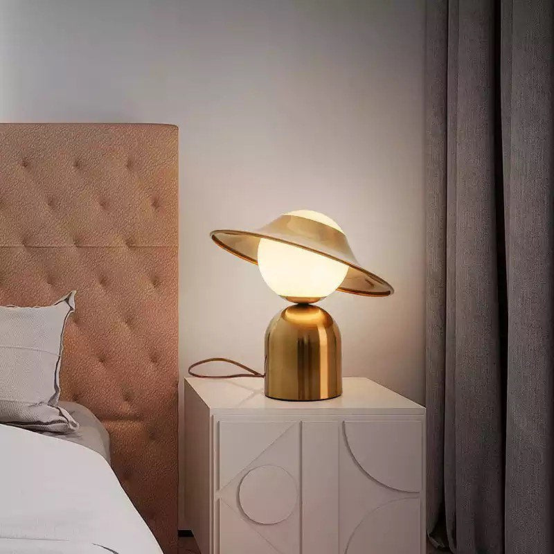 Modern Brass Table Lamp with Sculptural Design