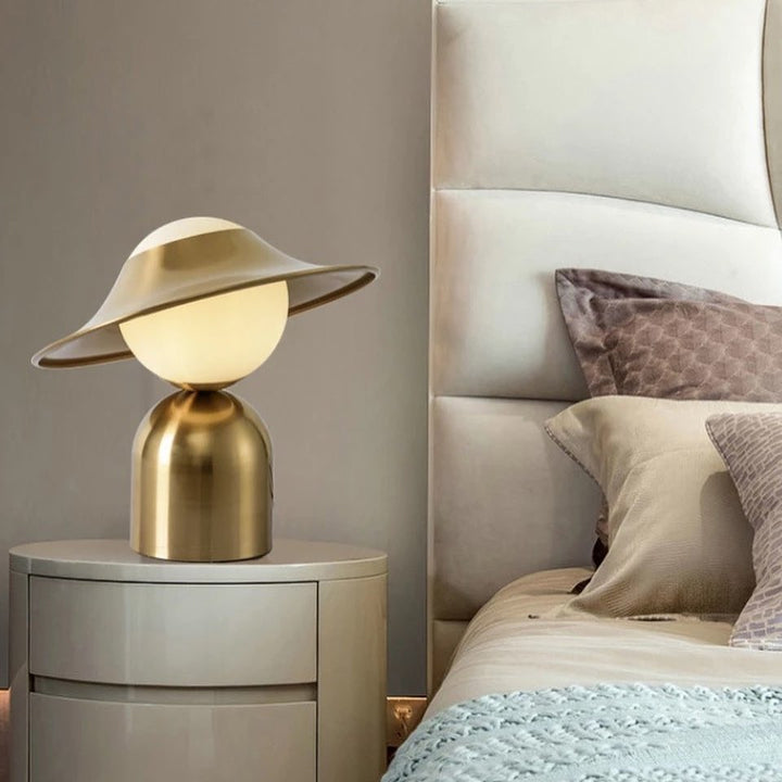 Modern Brass Table Lamp with Sculptural Design