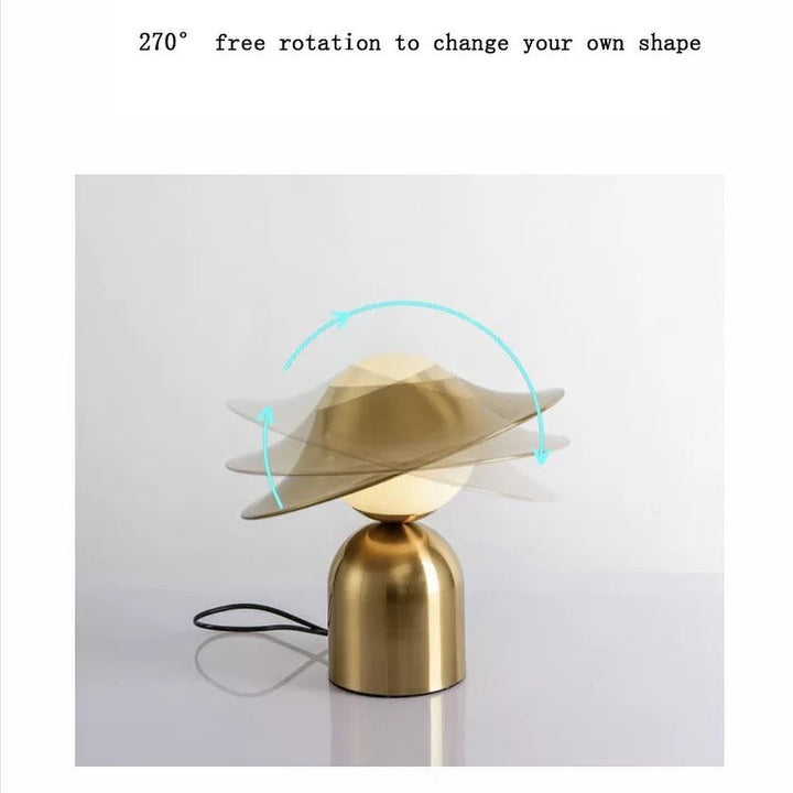 Modern Brass Table Lamp with Sculptural Design