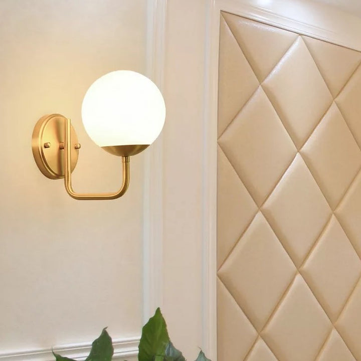 Minimalist Brass Globe Wall Sconce