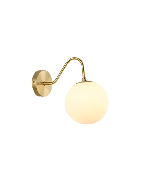 Modern Brass Globe Wall Sconce for Bedroom