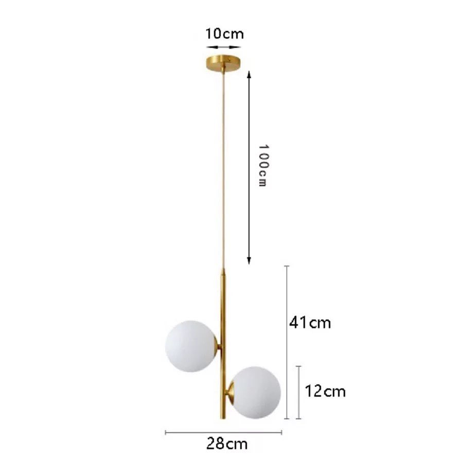 Modern Dual Globe Pendant Light with Brass Finish