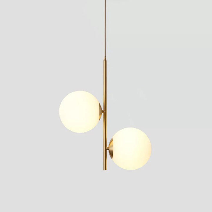 Modern Dual Globe Pendant Light with Brass Finish