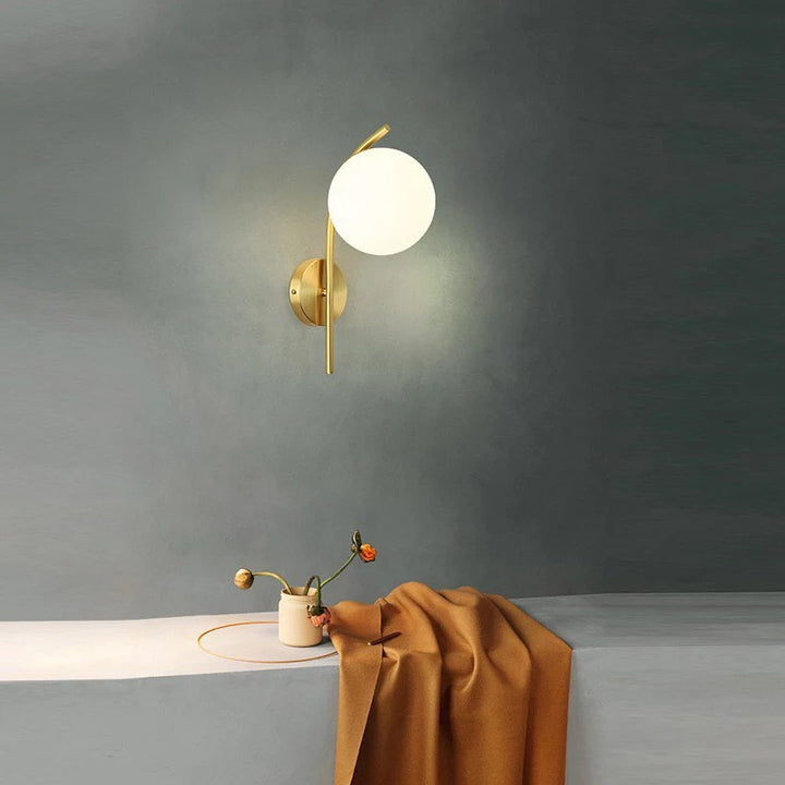 Artistic Brass Wall Sconce with Globe Light