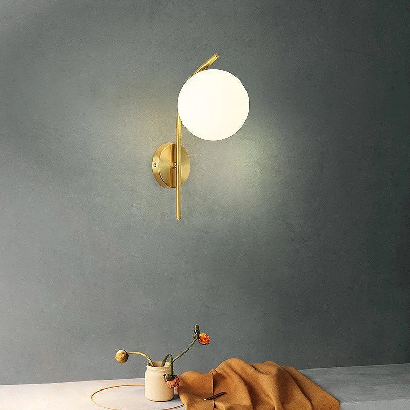 Artistic Brass Wall Sconce with Globe Light