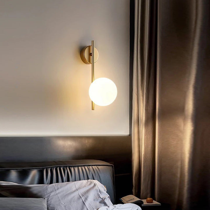 Modern Brass Wall Sconce with Globe Light