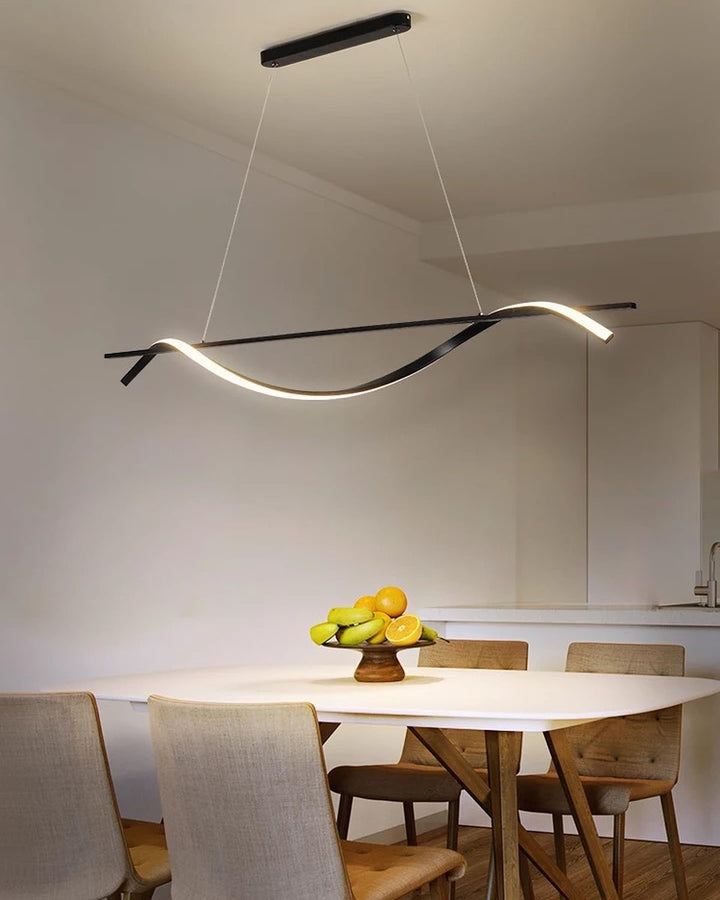 Modern LED Wave Pendant linear Light for Dining Room