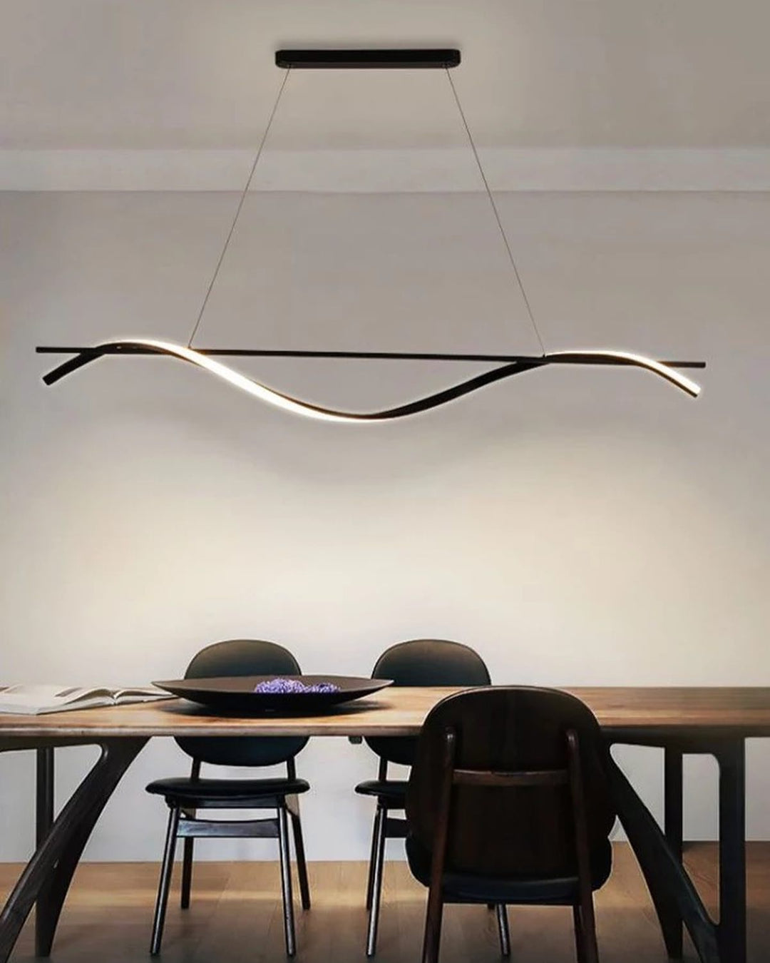 Modern LED Wave Pendant linear Light for Dining Room