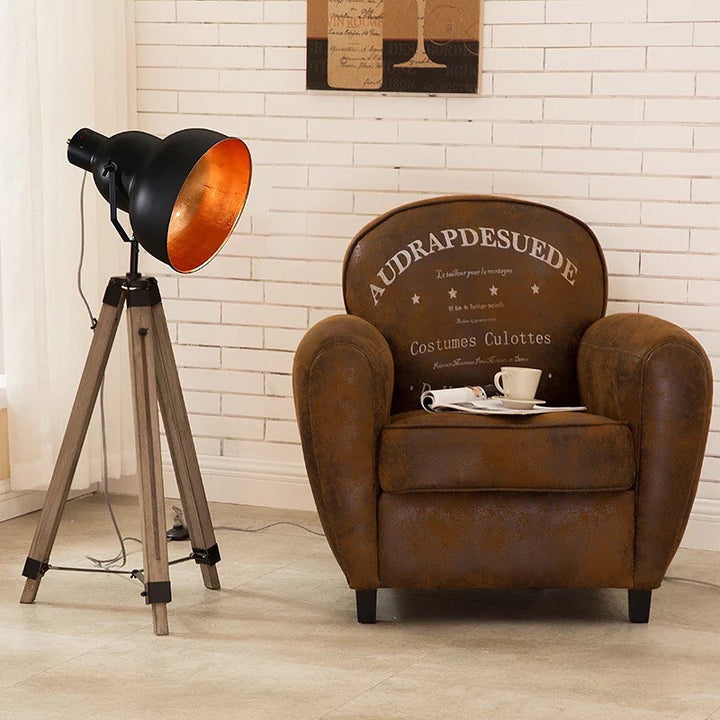 Vintage Industrial Tripod Spotlight Floor Lamp