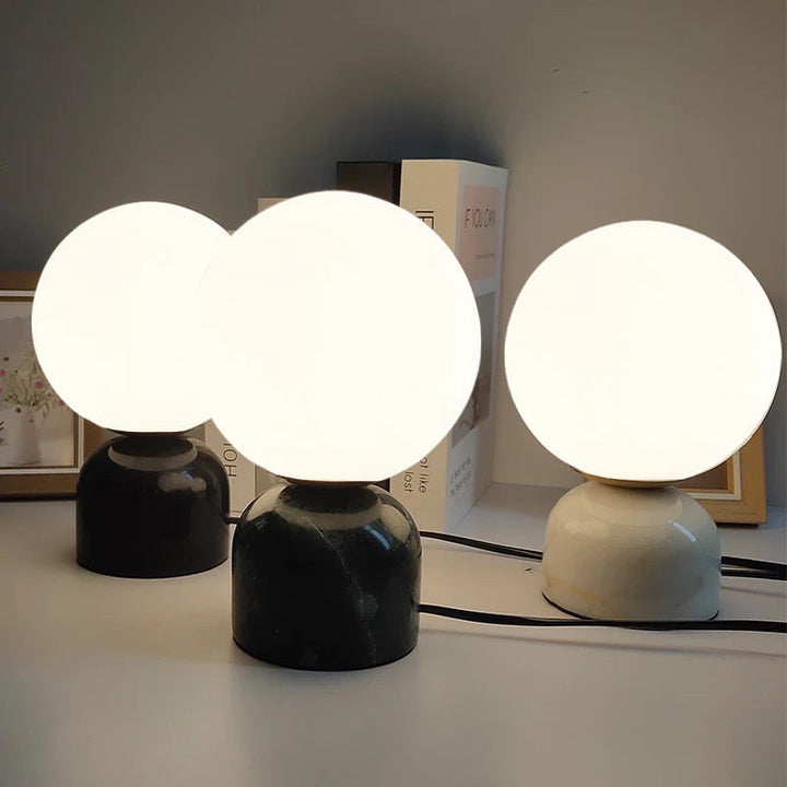 Minimalist Globe Table Lamp with Ceramic Base