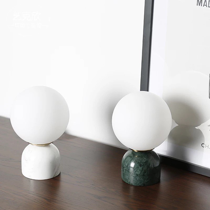 Minimalist Globe Table Lamp with Ceramic Base