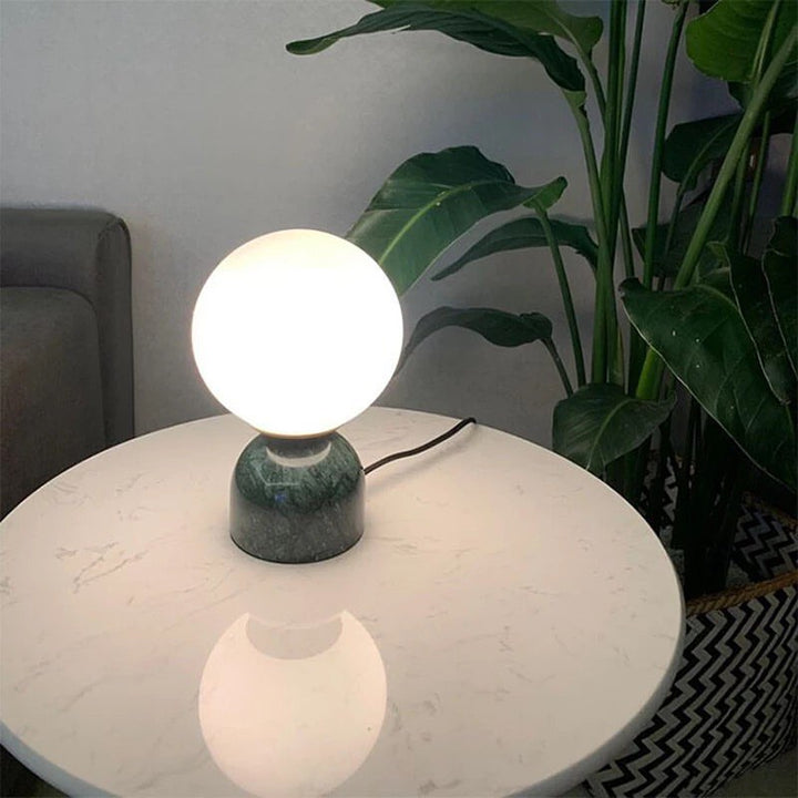 Minimalist Globe Table Lamp with Ceramic Base