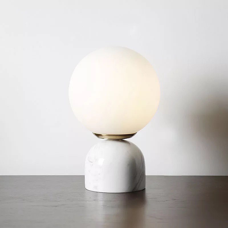 Minimalist Globe Table Lamp with Ceramic Base