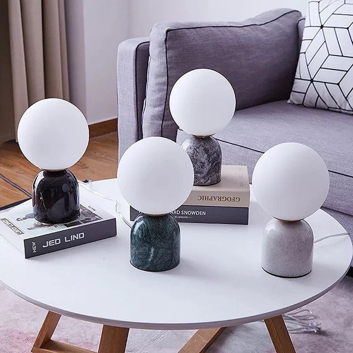 Minimalist Globe Table Lamp with Ceramic Base