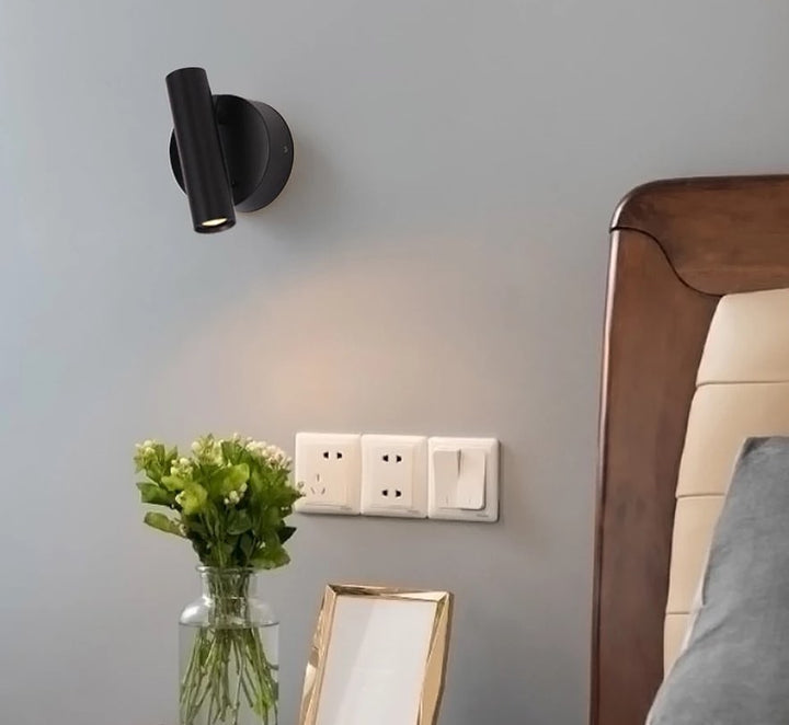 Modern Black Wall Sconce for Bedroom or Living Room