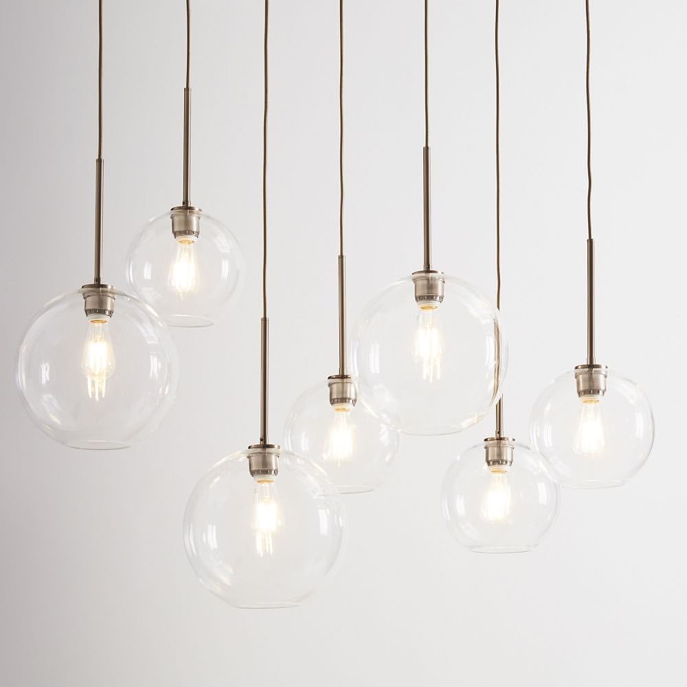 Modern Chrome Multi-Globe Pendant Light