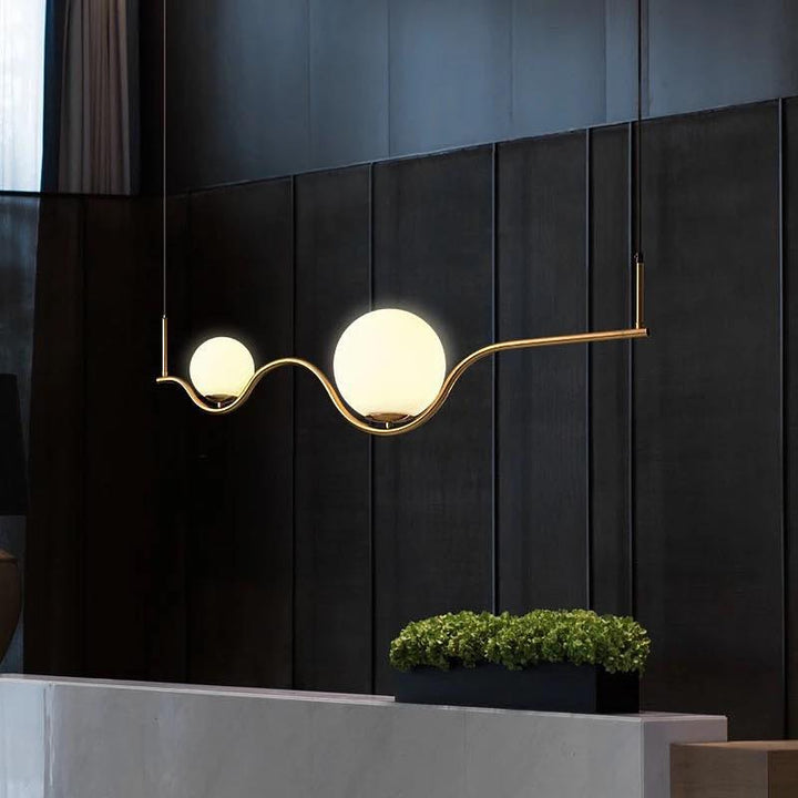 Contemporary Gold Dual Globe Pendant Light