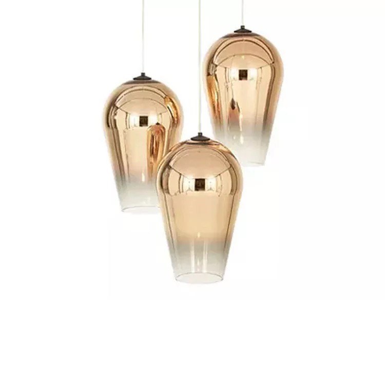 Modern Copper Glass Pendant Light