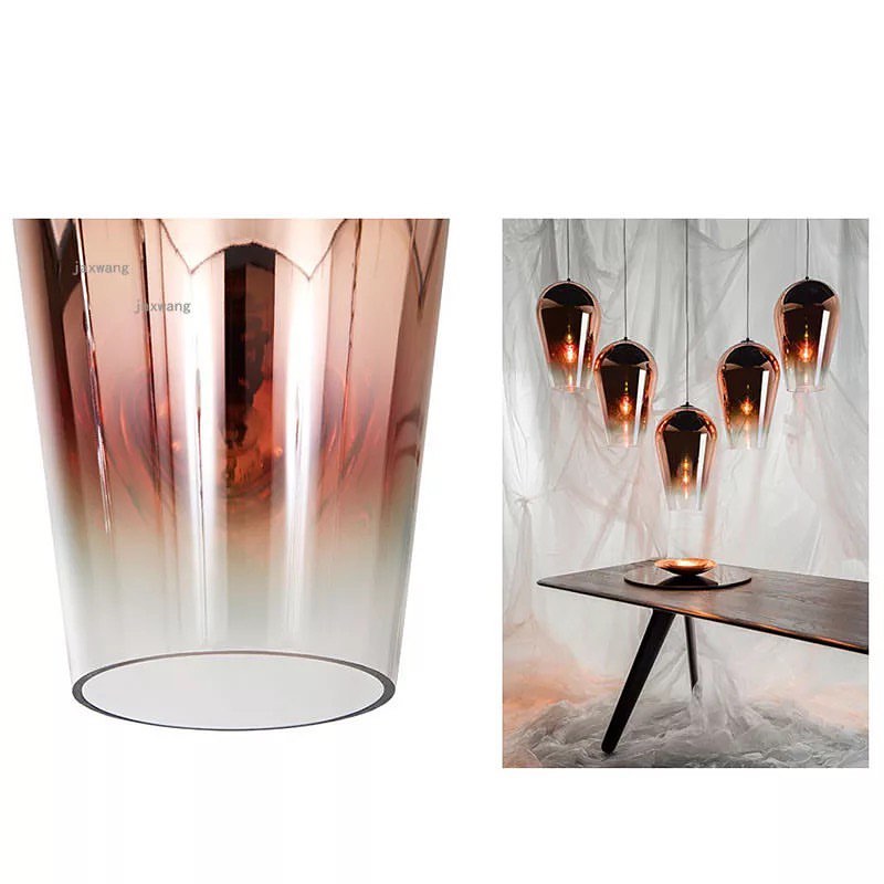 Modern Copper Glass Pendant Light