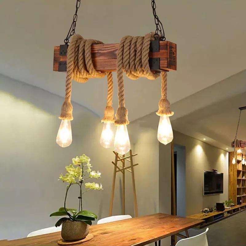 Rustic Rope Central Light Rustic Rope Pendant LightThis rustic pendant light brings a unique, na ...