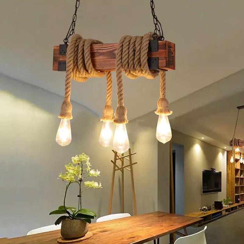 Rustic Rope Pendant Light