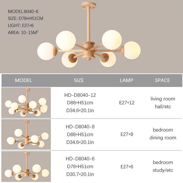 Modern Wooden Chandelier