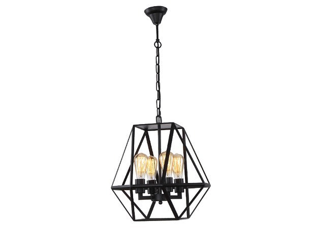 Industrial Black Geometric Pendant Chandelier