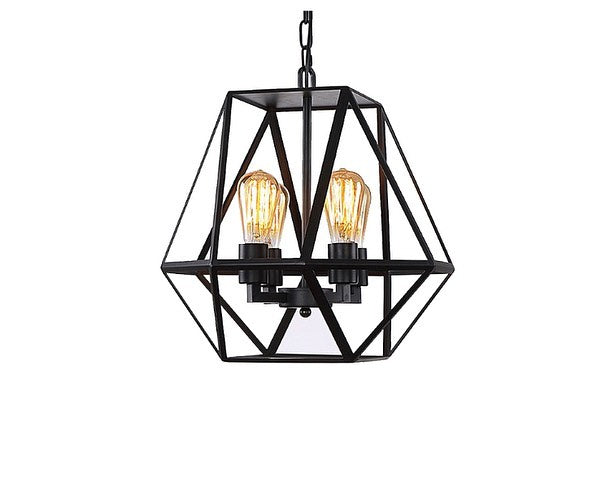 Industrial Black Geometric Pendant Chandelier