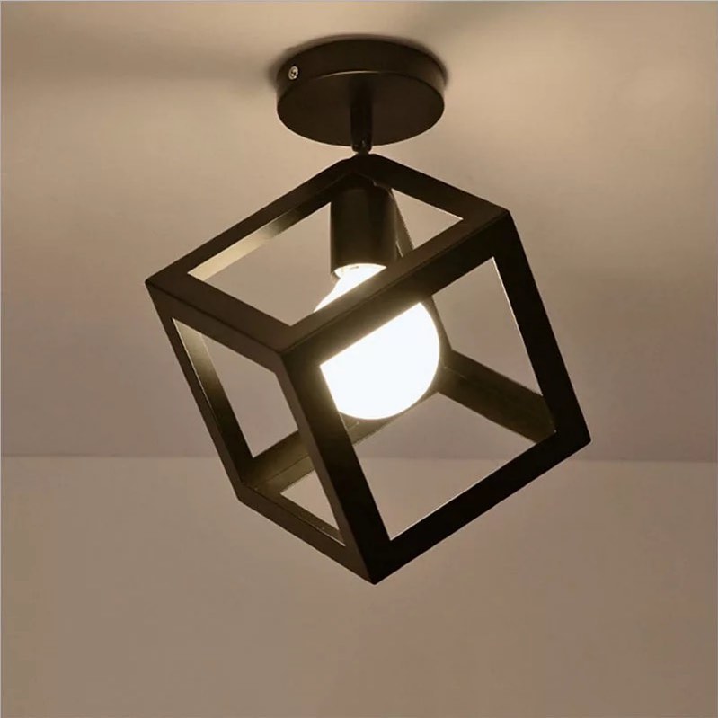 Modern Geometric Cube Ceiling Light