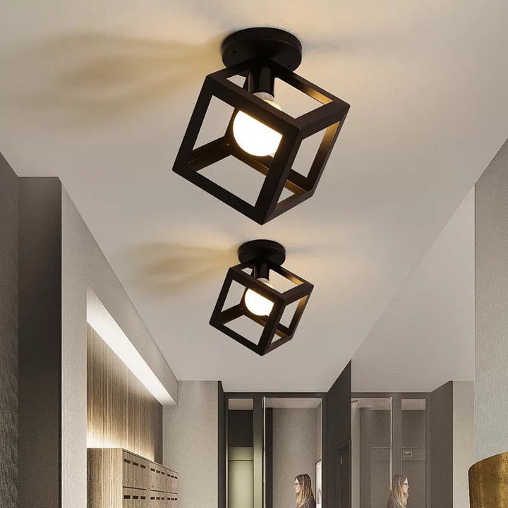 Modern Geometric Cube Ceiling Light