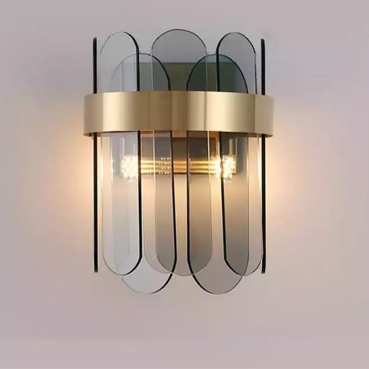 Gold and Glass Wall Sconce for Bedroom