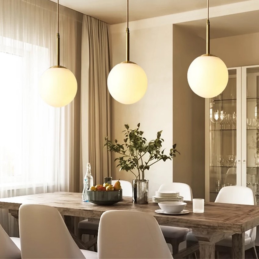 Setthis Modern Globe Pendant Light SetThis modern globe pendant light set feat ...