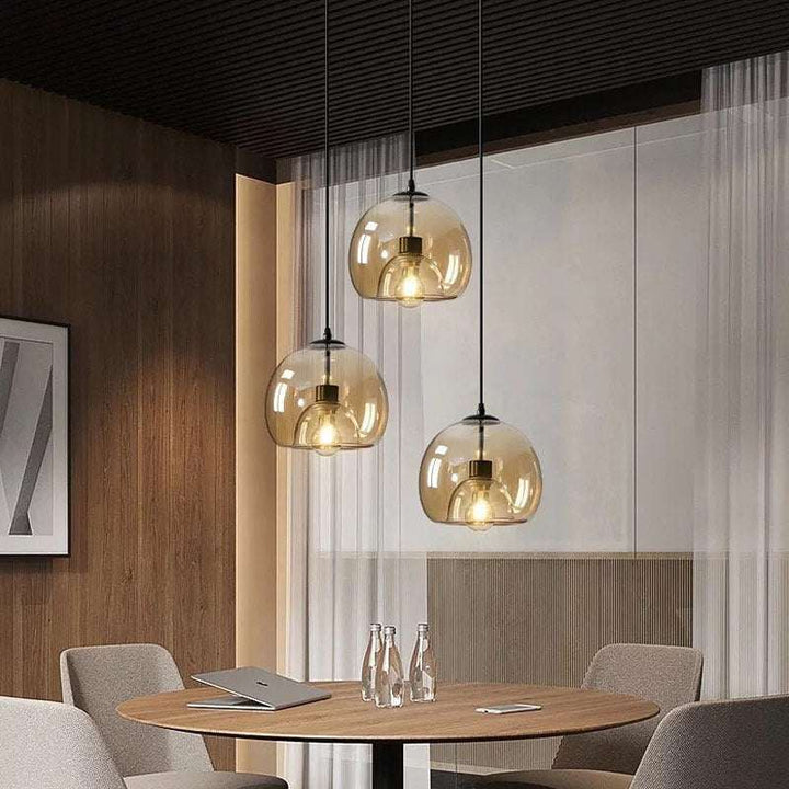 Setthis Modern Glass Globe Pendant Light SetThis modern glass globe pendant li ...