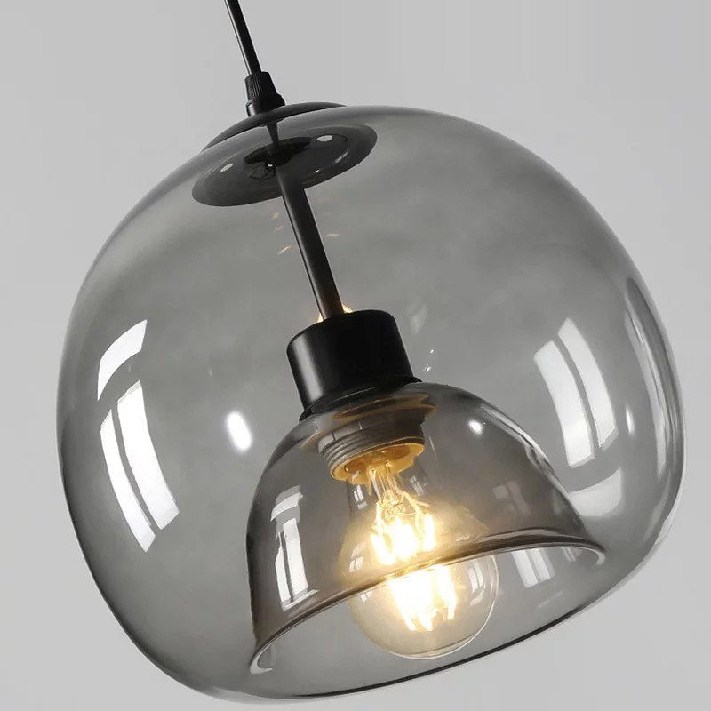 Modern Glass Globe Pendant Light Set