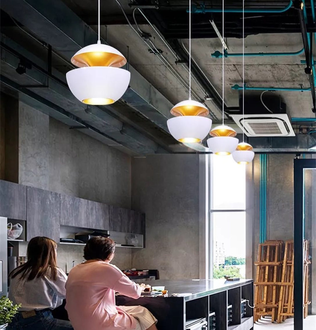 Modern Pendant Light with Unique Dual-Dome Design