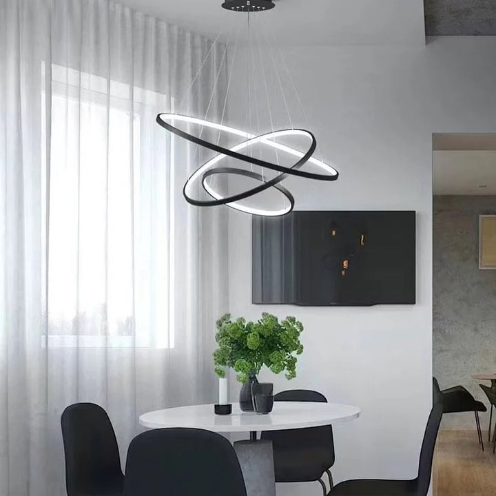 Modern LED Chandelier with Artistic Spiral Design