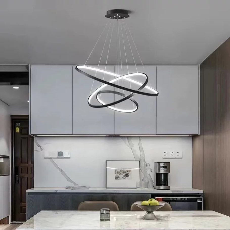 Modern LED Chandelier with Artistic Spiral Design