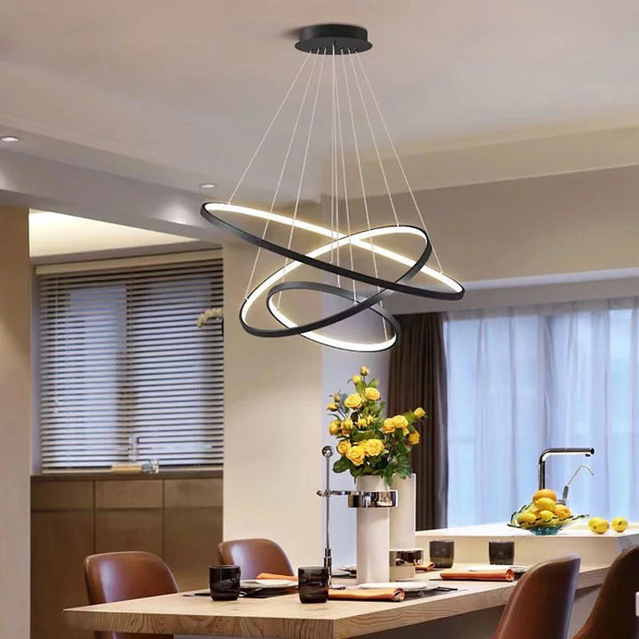 Modern LED Chandelier with Artistic Spiral Design