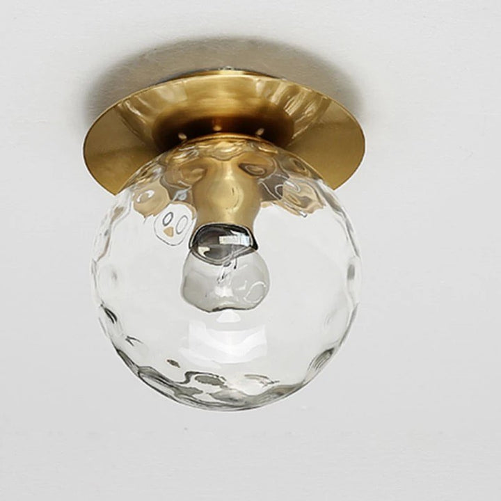 Modern Brass Ceiling Light with Frosted Glass Globe