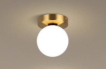 Modern Ceiling Light with Globe Shade and Gold Finish