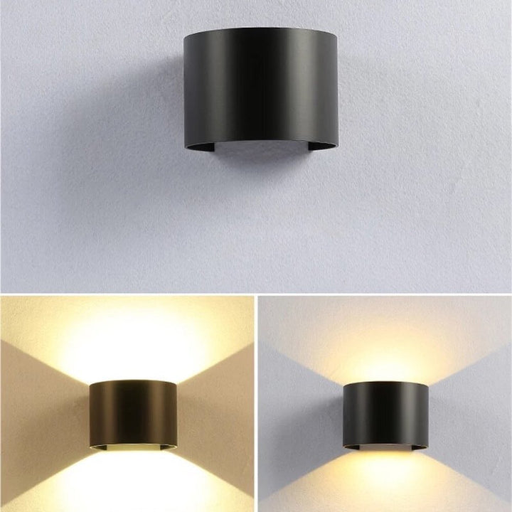 Compact Black Wall Light with Up and Down Illumination