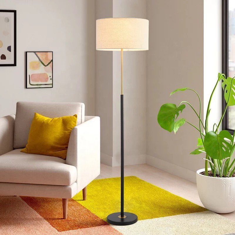 Elegant Modern Floor Lamp with Fabric Shade