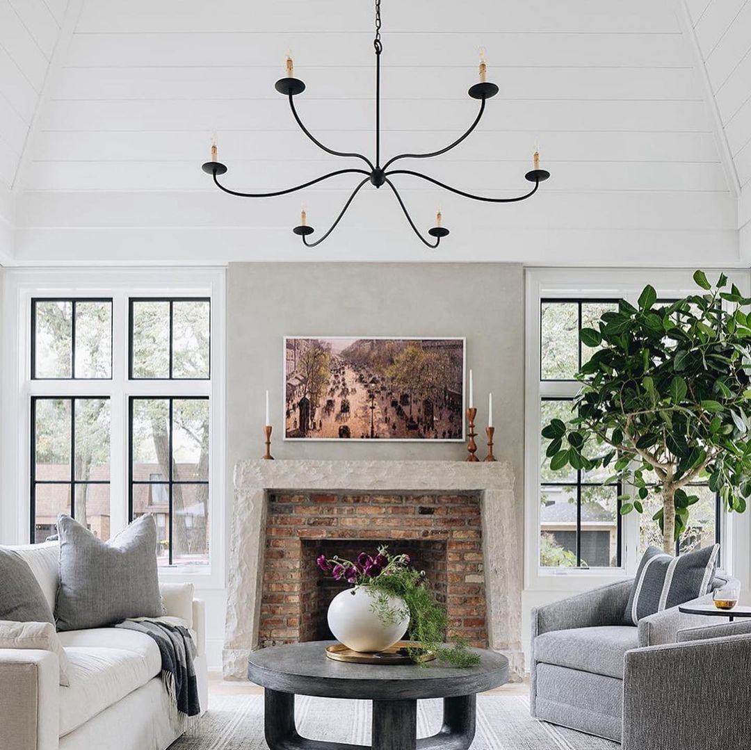 Minimalist Black Sprawling Chandelier for Living Room