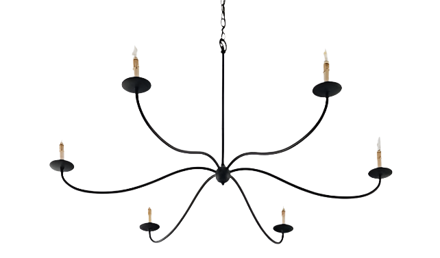 Minimalist Black Sprawling ChandelierMinimalist Black Sprawling Chandelier for Living RoomEnhance your living room with this minimalist black chandelier. Its sprawling arms and delicate design create a sophisticated focal point, adding elegance without ovChandeliersWadi Home