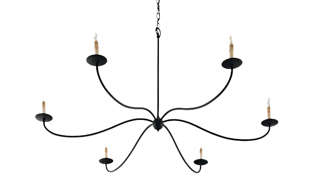 Minimalist Black Sprawling Chandelier for Living Room