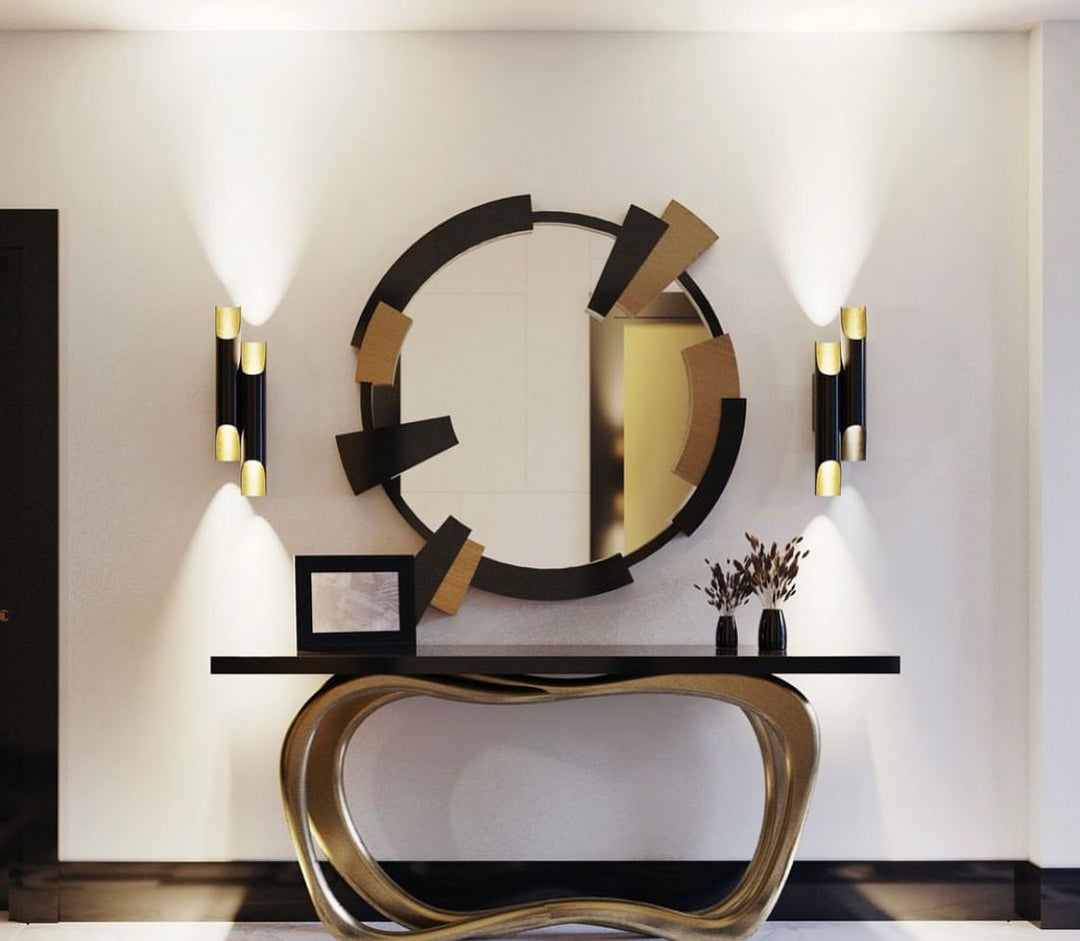 Modern Wall Sconce with Gold Accents