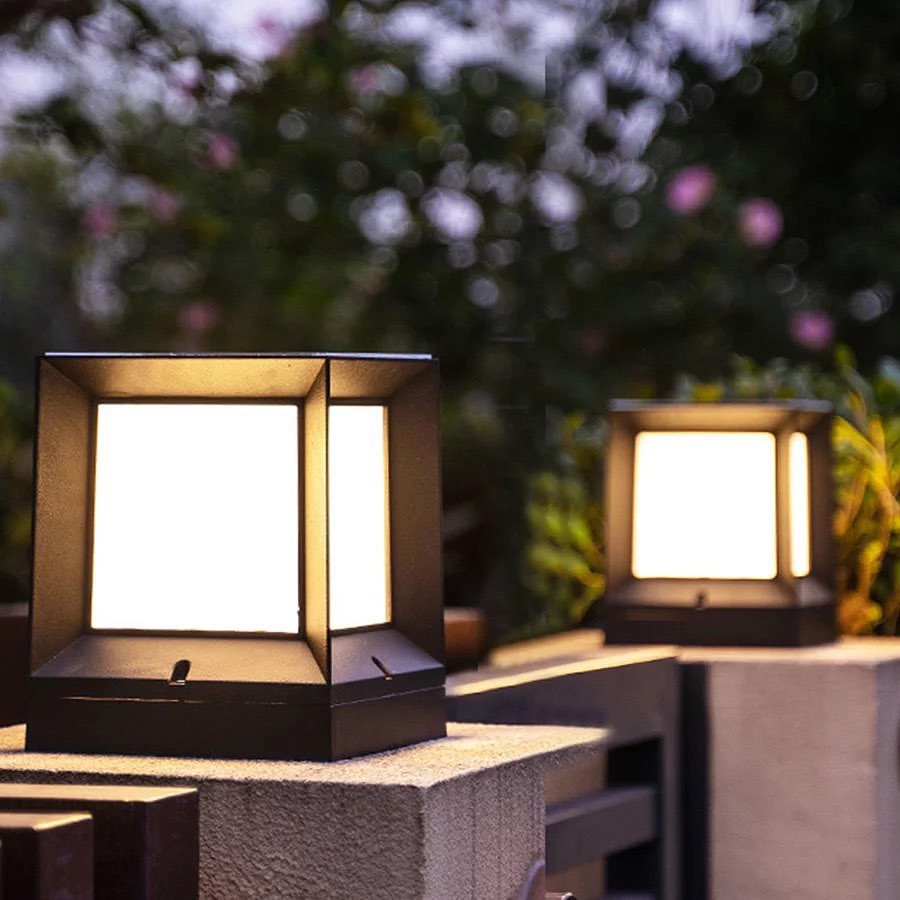 Modern Outdoor Bollard Light with Square Design