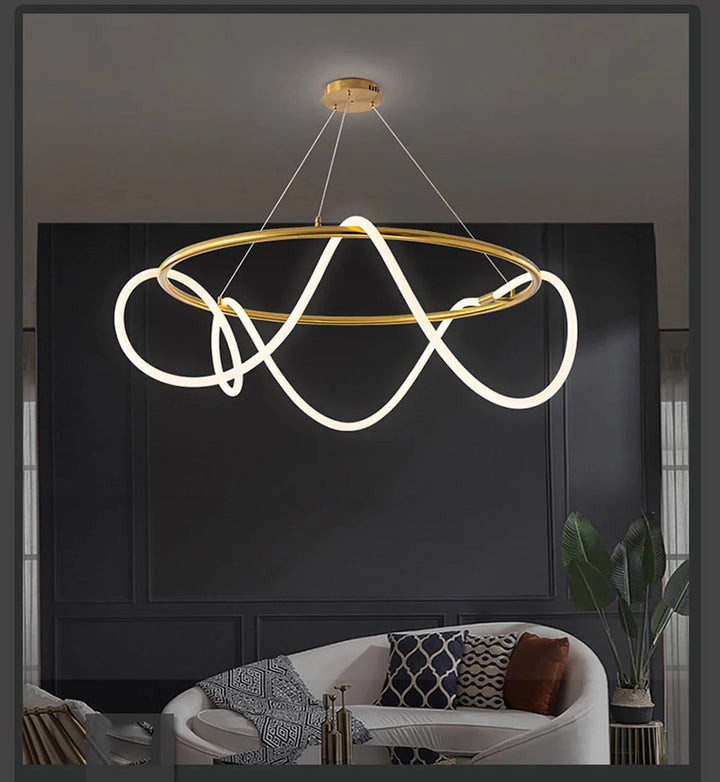 Modern Circular Wavy LED Pendant Light